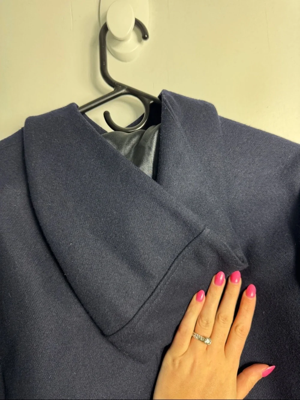 J Crew Cape Poncho Wool Cashmere Toggle‎ Coat Navy Size XXS/XS - Picture 7 of 12